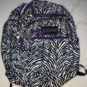 Zebra print JanSport big student backpack